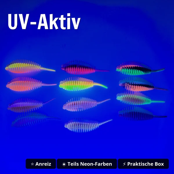 Bomba Starterbox – 60 Forellen Gummiköder, 5,8 cm, 12 Farben, UV-aktiv, phthalatfrei_auswahl3