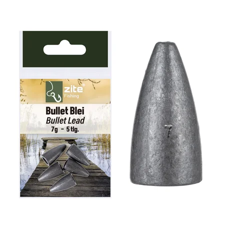 Zite Fishing Bullet Blei Angelgewichte 7g 5 tlg. ideal für Barsch & Zander