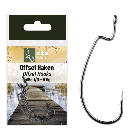 Offset Haken Set Größe 1/0 5 Stück Angelhaken Drop Shot Zite Fishing