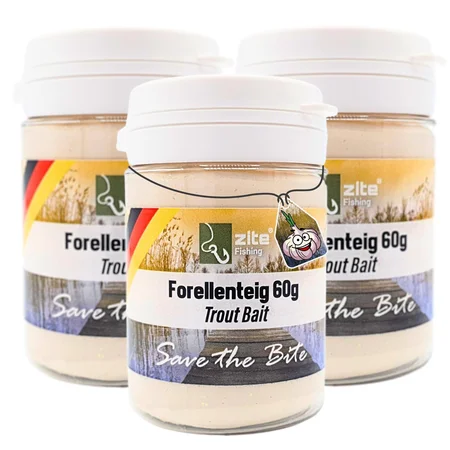 Zite Fishing Forellenteig Set Knoblauch weiß 60 g 3 Stück Trout Bait Teigköder schwimmend