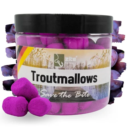 Troutmallows Angelköder Forelle Lila Pflaumen-Aroma 40 g Zite Fishing