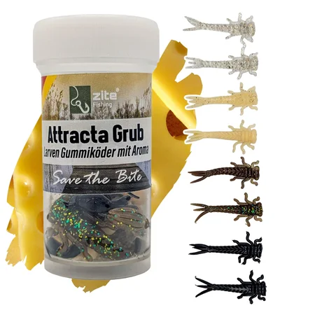 Attracta Grub Natur Mix Käse Forellenköder 5 cm Larvenimitat 8 Stück