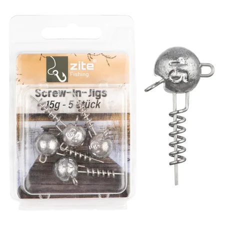 Screw-In-Jigs 15g Jigköpfe Blei Gummiköder Angeln Raubfisch 5STK  