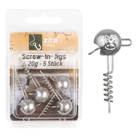 Screw-In-Jigs 20g Jigköpfe Blei Gummiköder Angeln Raubfisch 5STK  
