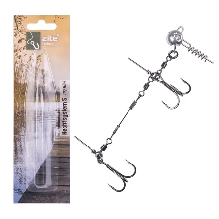 Zite Fishing Hecht Gummifisch-System S 9cm Blei 10g - ideal für Hechtköder 15-20 cm