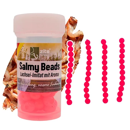 Salmy Beads Shrimp pink 8 mm 60 Stück Forellenköder Lachsei Imitat Zite Fishing