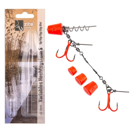 Zite Fishing Variables Hechtsystem S 9cm UV Neon 5-20g - ideal für Gummiköder 15-20 cm