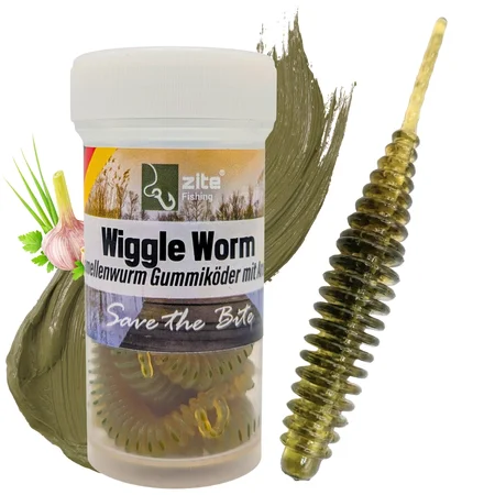 Wiggle Worm Forellenköder Motoröl Knoblauch 5,5 cm | 10 Stück Gummiköder für Forelle