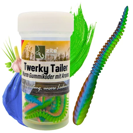 Twerky Tailer Mystica Knoblauch 7 cm, 8 Stück – 3in1 Gummiköder für Forelle mit Aroma, UL-Köder