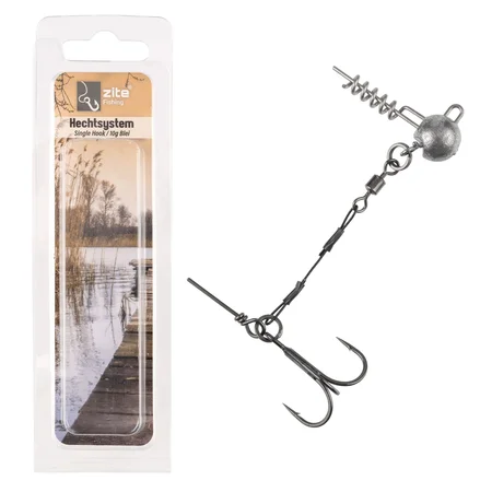 Zite Fishing Hecht-System Single Hook Natur 10g - ideal für Hechtköder 12-15 cm