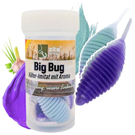 Big Bug Unicorn Knoblauch 5 cm – Forellenköder Käfer-Imitat, 8 Stück, UL-Gummiköder mit Duft