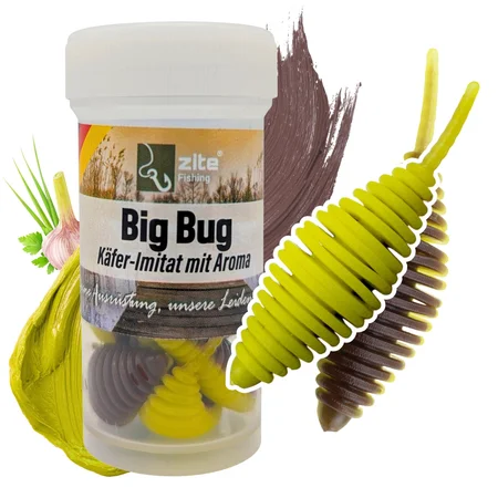Big Bug Banana Knoblauch 5 cm Forellenköder Käfer-Imitat mit Knoblaucharoma, 8 Stück