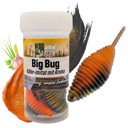 Big Bug Gold Digger Knoblauch 5 cm – Forellenköder Käfer-Imitat mit Duft, 8 Stück