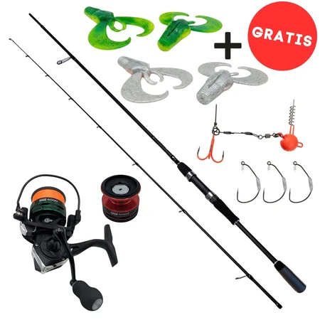 Zite Fishing MONSTER BAT BASE Angelset Hecht Komplett – Rute, Rolle & Köder-Set