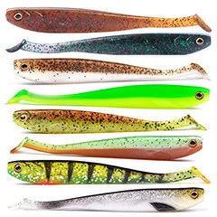 Inzite Shad Gummifisch Zander Angeln 5 Stück 12cm Green Tomato - 8 verschiedene Farben