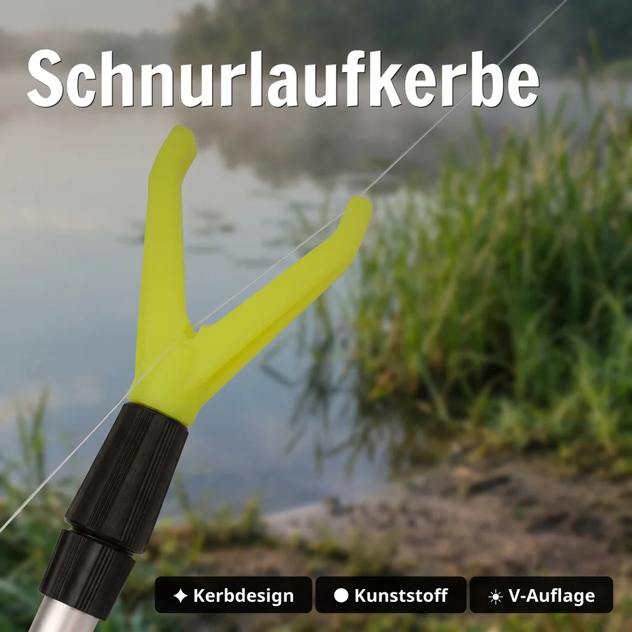Teleskop-Rutenhalter 75–135 cm – Aluminium, V-Auflage mit Schnurlaufkerbe Zite Fishing - Schnurlaufkerbe