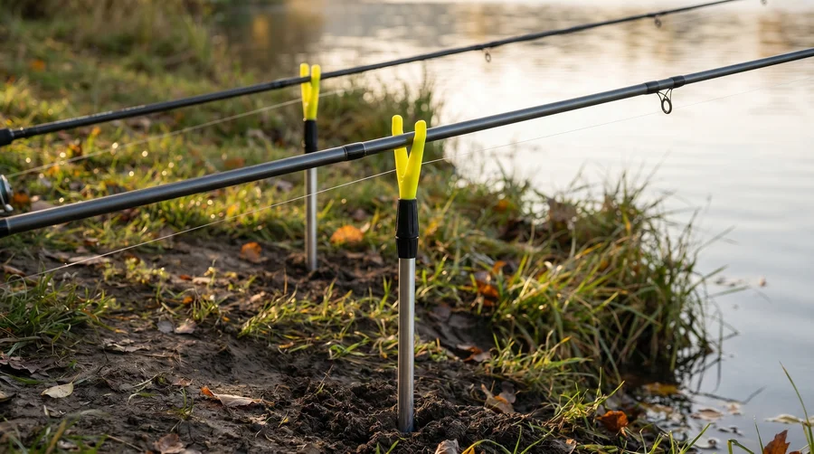 Zite Fishing Teleskopischer Rutenhalter 1,35m - 10er Set Aluminium Erdspeer mit Schnurlaufkerbe - Vom Forellenteich bis zum See