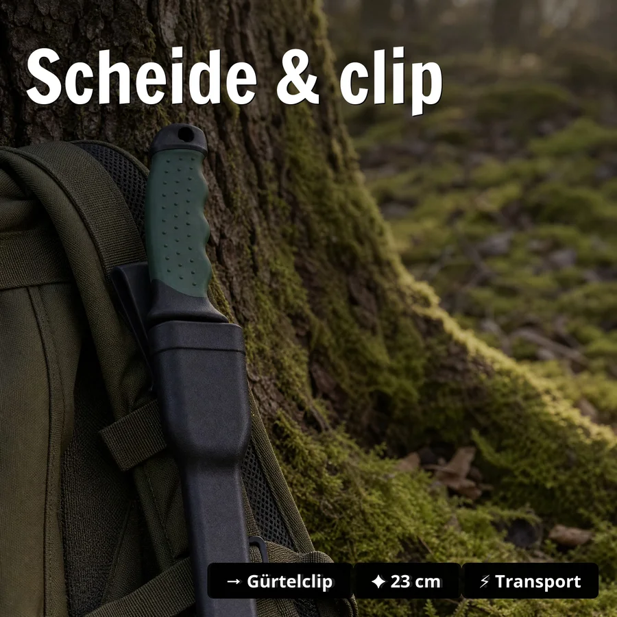 Angelmesser mit Gürtel-Messerscheide 22cm Zite Fishing - Scheide & clip