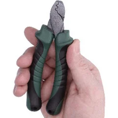 Zite Fishing Klemmhülsenzange 15 cm + Stahlvorfach auf Rolle 9 kg - Ergonomisch geformter Griff