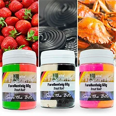 Zite Fishing Forellenteig Lakritz Erdbeere Krabbe Regenbogen Knoblauch 6er Set - Unglaubliche Aromenvielfalt