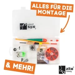 Basis Angelzubehör-Set mit Vorfachhaken, Posen, Schnurstopper & mehr - Perfekte Ausstattung für einfache Anwendung
