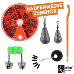 Basis Angelzubehör-Set mit Vorfachhaken, Posen, Schnurstopper & mehr - Flexibilität für jeden Angler