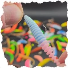 Wiggle Worm Forellenwurm Neon Mix Knoblauch Aroma 5,5 cm 10 Stück Gummiköder - Maximal beweglich