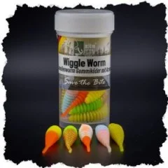 Wiggle Worm Gummiköder Forelle Neon Mix Käse Aroma 5,5 cm 10 Stück - 10 Stück in einer Dose