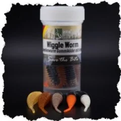Lamellen Gummiwurm Wiggle Worm Natur Mix Knoblauch Aroma 5,5 cm 10 Stück - 10 Stück in einer Dose
