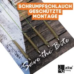 Zite Fishing Karpfen-Rigs Größe 2 Vorfach Set Gebunden 4 Stück - Schrumpfschlauch-Überzug