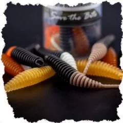 Wiggle Worm Starterset - Forellenköder Knoblauch Käse Aroma + 9 Tungsten Jighaken - Nachhaltige Produktion
