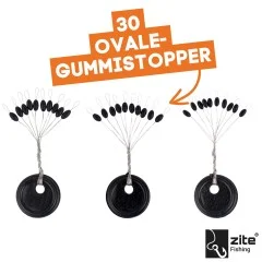 Gummistopper Schnurstopper Oval in 3 Gr. S,M & L Zite Fishing - Langlebiges und durchdachtes Design
