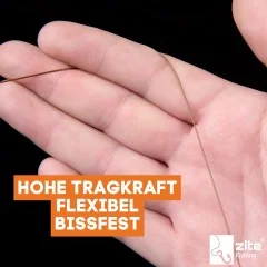 Stahlvorfach braun 10m auf Rolle 12 kg inkl. Klemmhülsen Zite Fishing - Nylonummanteltes Material