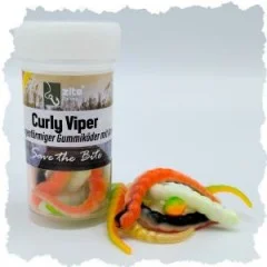 Zite Fishing Curly Viper Natur Mix Knoblauch 6,5 cm Rotierende Gummiköder Forelle 8 Stück - Natürliche Schlängelbewegung
