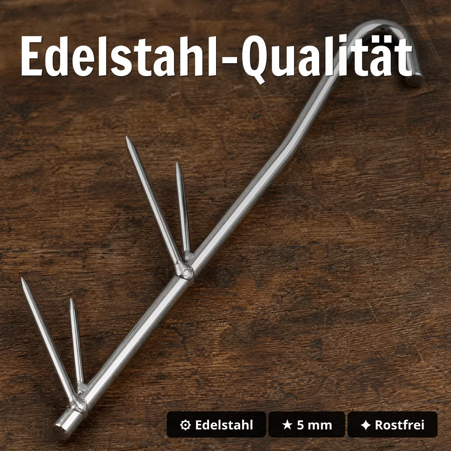 Zite Fishing V-Räucherhaken Set 6 Stück - Edelstahl-Qualität