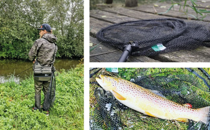 Zite Fishing Spinnkescher Gummiert - Einhändig Faltbar - Schwarz 113cm - Unser Spinnkescher im Outdoor-Einsatz