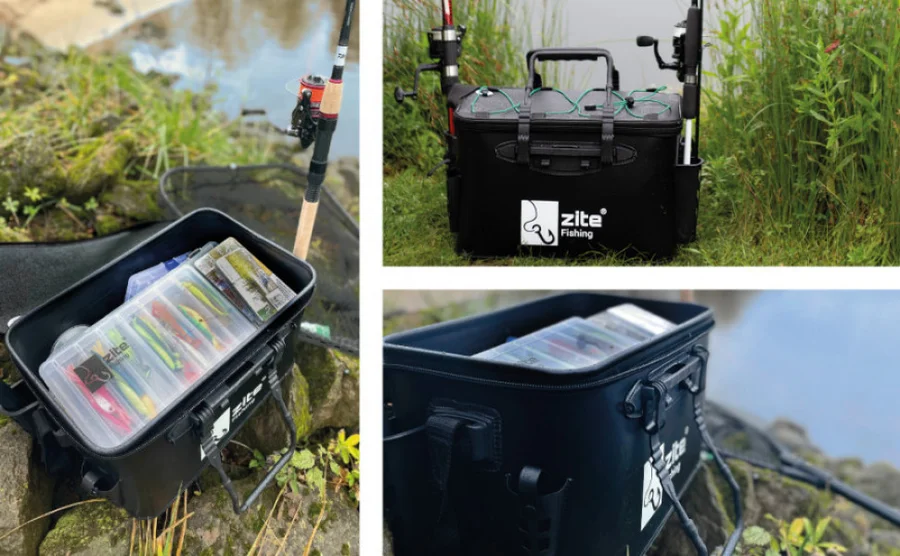 EVA Angeltasche Wasserdicht + Tackleboxen Medium als Bootstaschen Set Zite Fishing - Unsere wasserdichte Angeltasche im Outdoor-Einsatz