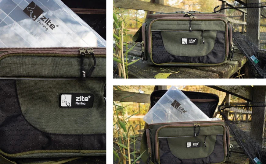 Angeltasche mit Tackle Boxen & Schultergurt 43cm Groß Zite Fishing - Unsere Angeltasche im Outdoor-Einsatz