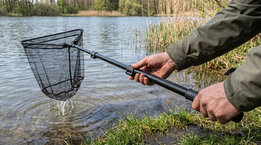 Kescher Gummiert Schwarz mit Easy-Teleskopfunktion 2,70m Zite Fishing - Allround am Wasser