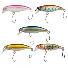 Forellenwobbler Set 5,2cm 4,5g Langsam Sinkend 5 STK in Köderbox Zite Fishing - Natürliche Wobbler