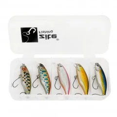 Forellenwobbler Set 5,2cm 4,5g Langsam Sinkend 5 STK in Köderbox Zite Fishing - Praktische Transportbox