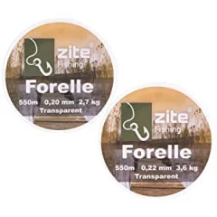 Forellenschnur Monofil 0,20mm 550m Transparent Spule Zite Fishing - Vielseitig Einsetzbar