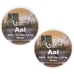 Aal Angelschnur Monofil Braun 0,35mm 550m Spule Zite Fishing - Vielseitig Einsetzbar
