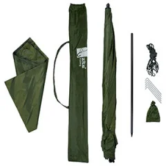Angelschirm Schirmzelt mit Umhang 250 cm + Schirmstütze Set Zite Fishing - Schirmzelt Angeln inkl. Zubehör