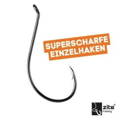 Zite Fishing Carolina Ready Rig #2/0 Offset Haken mit 14g Bullet-Blei 80cm fertige Raubfisch-Montage - Dreifach abgestimmte Komponenten