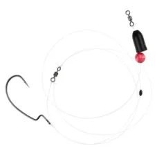 Zite Fishing Tungsten Carolina Ready Rig #1 Offset Hook, 7g Tungsten Angelgewicht & 80cm Fluorocarbon-Vorfachmaterial - Einsatzbereit ohne Vorbereitungen