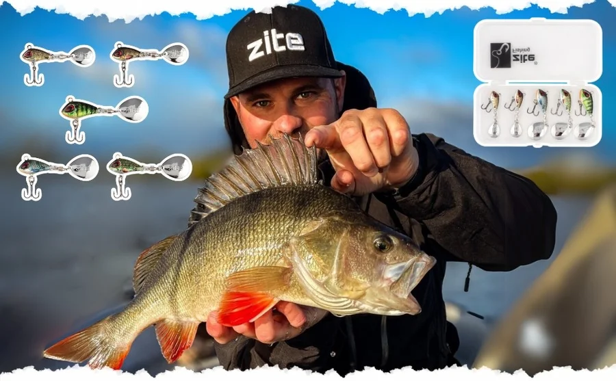 Spin Jigs Sortiment 5-15g 3D Natur Jigspinner Barsch Zander Köder mit Köderbox - Unsere Jigspinner im Outdooreinsatz