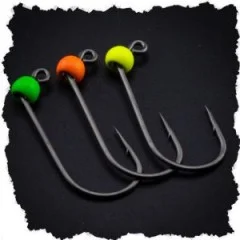 Zite Fishing Tungsten ProSharp Jighaken Set #4 Neon 18 Angelhaken 0,3-0,7g Jigköpfe Tefloncoated in Sortierbox - UV-aktive Farben für bessere Sichtbarkeit