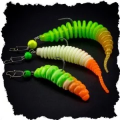 Zite Fishing Tungsten Cheburashka ProSharp Rigs Größe #4 Neon Tungstenperle UV Aktiv Forelle Angelhaken - Fester Sitz dank Baitholder-Spikes