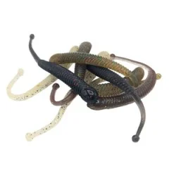 Zite Fishing Slinky Snake Natur Mix Knoblauch 8 cm 8 St. Schlangenförmig Gummi - Schlangenform mit lebendiger Aktion